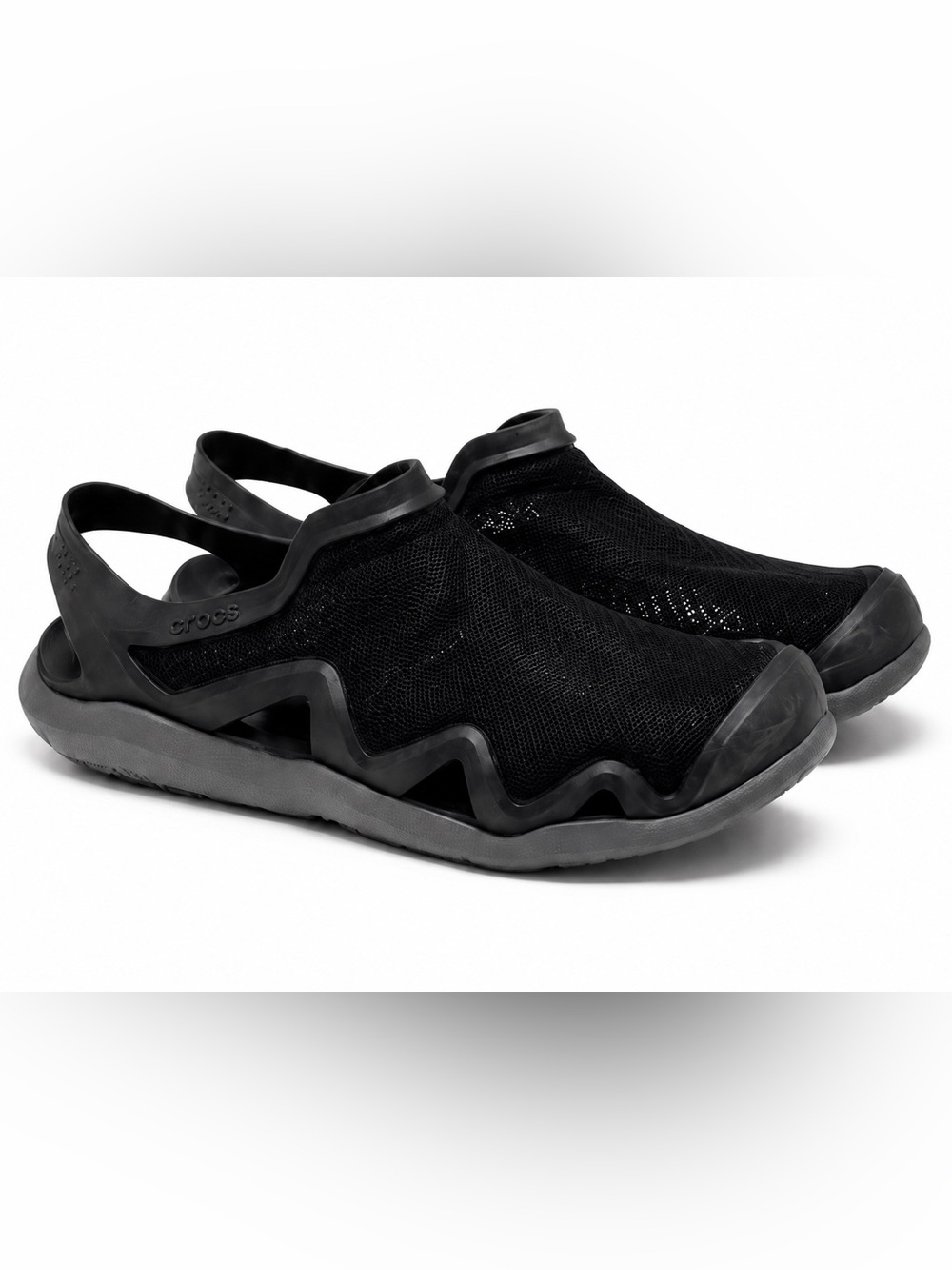 Crocs Swiftwater Mesh Wave Sandals Black Men’s Size 8 Water Shoes Beach Hiking